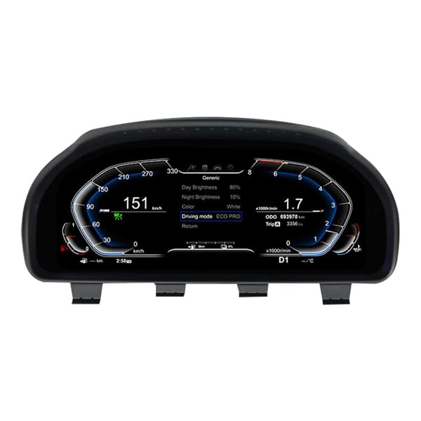 Digital instrumentpanel, LCD-panel, Virtuellt instrument,med HUD