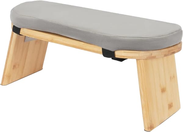 Meditationsstol, Polstret Sæde, Skridsikker Design,LYS GRÅ