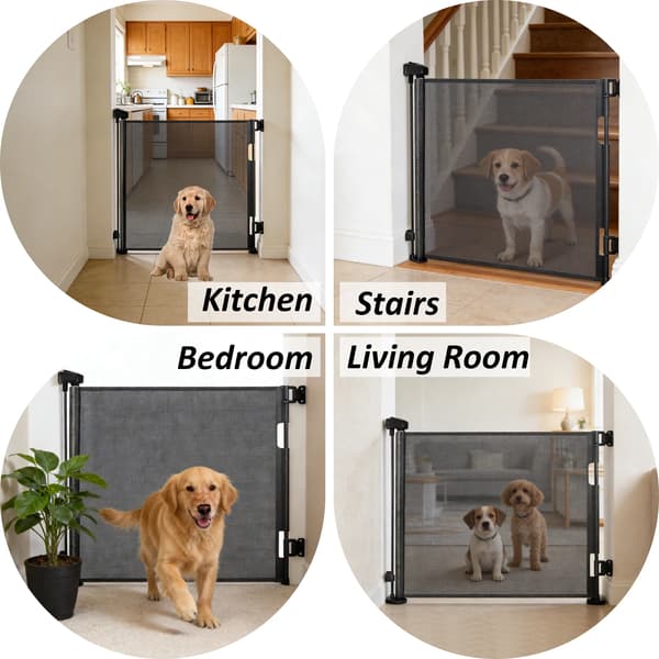 Sikkerhedsgitter, Justerbart Design, Nem Installation,sort