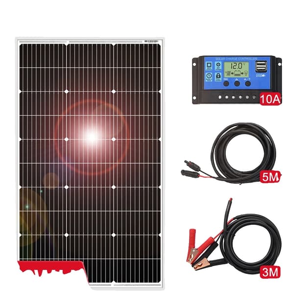 Solpanel, monokristallint kisel, kompakt design,100W Set