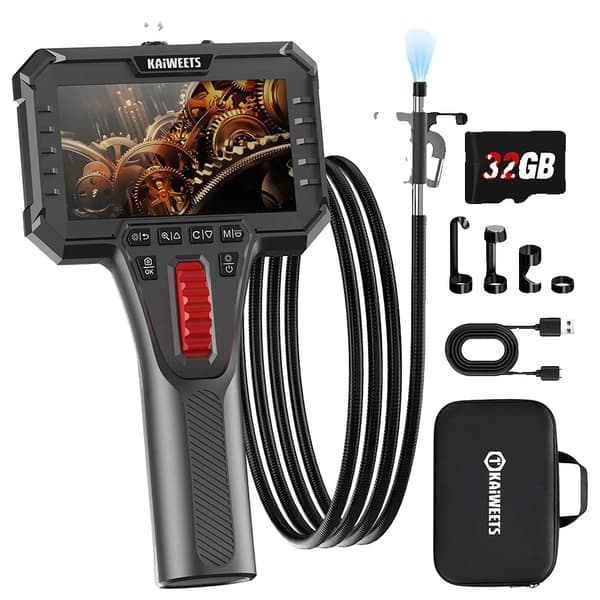 Borescope Kamera, 6,5 mm Probe, 210° Artikulation,KAIWEETS KBA02