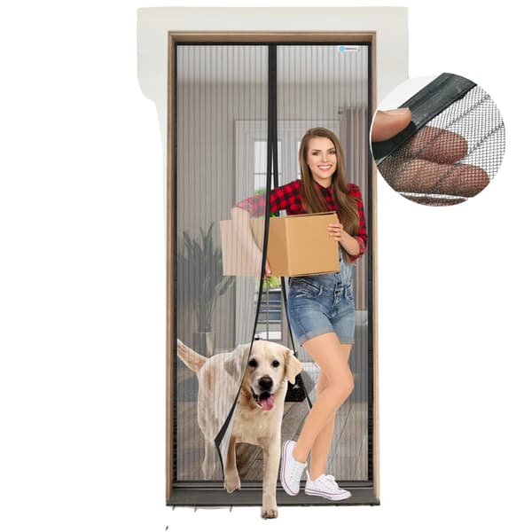 Myggenet, Magnetisk Lukkemekanisme, Holdbart Glasfiber Materiale,W80cm*H200cm, sort