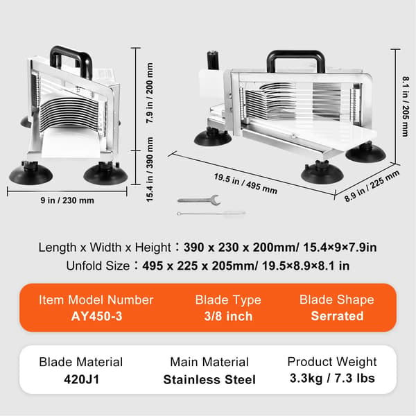Kødhakker, 550W Motor, Holdbart Rustfrit Stål,0.38 tommer