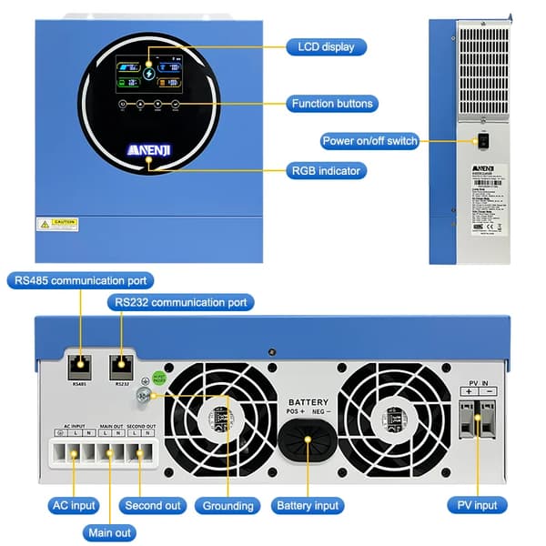 Sol inverter, dobbelt output, smart enhed,4.2KW  24V