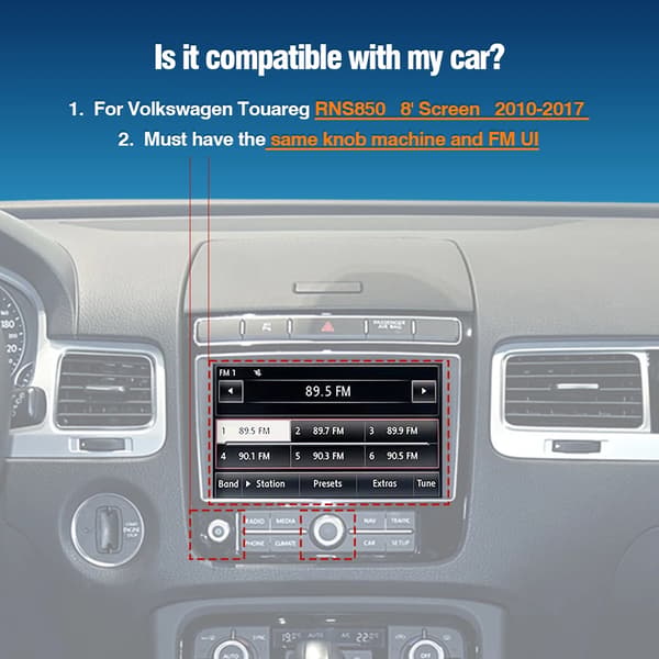 Trådløs Carplay Android Auto, Smartphone Integration, Navigationssupport,8 tommer Skærm RNS850