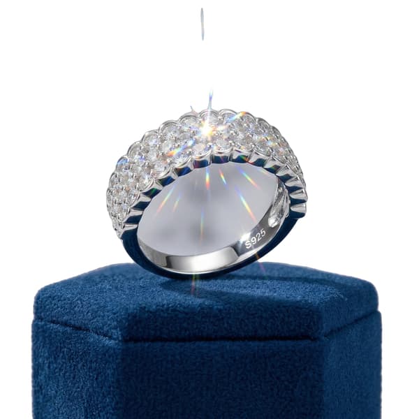 Moissanitring, 925 Sterling Silver, CMA Certifierad,6, S925 Sterling Silver-a, VIT-a