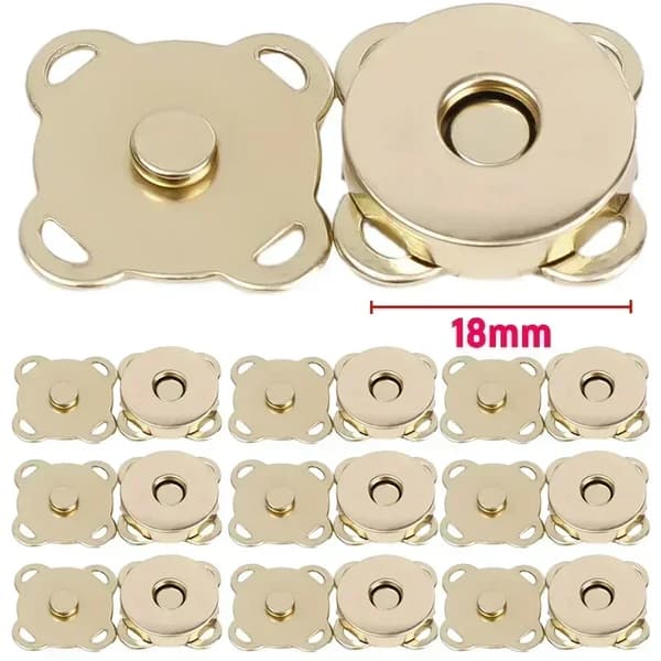 Magnetiska tryckknappar, hållbart metall, enkel installation,Guld - 18mm, 50Set-d