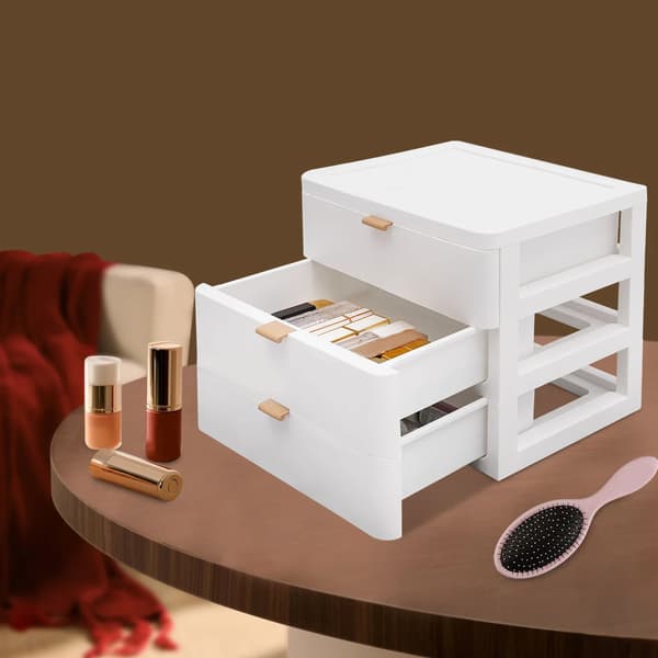 Opbevaringsboks, 3 Skuffer, Holdbart Design,HVID