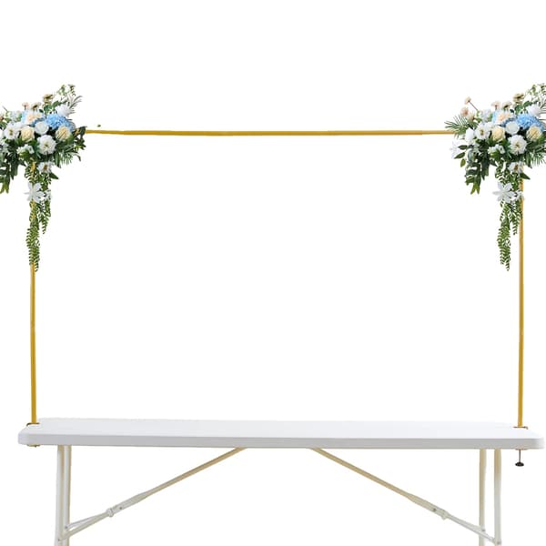 Dekorationsholder, Justerbar Længde, Værktøjsfri Opsætning,116cm-254cm, Champagne