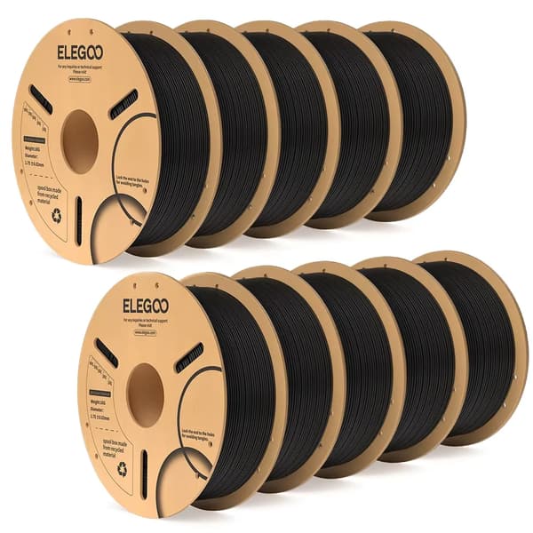 PLA Filament, 1,75 mm Diameter, 2 kg Spole,Sort 10kg