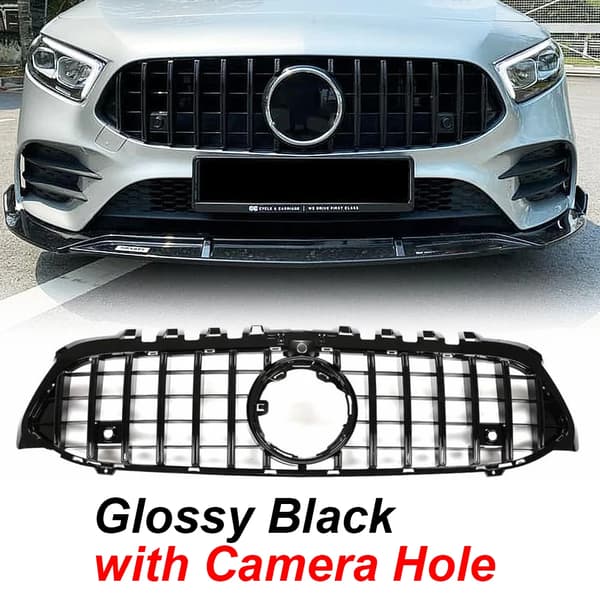 Front Bumper Gitter, GT Stil Design, Direkte Erstatning Pasform,Sort kamera hul