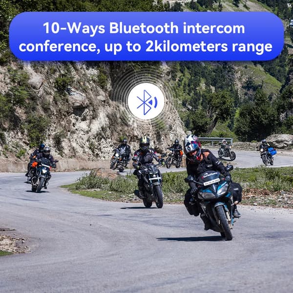 Intercom-järjestelmä, Bluetooth V5.0, 2000 m kantama,Yksittäispaketti 1 kpl