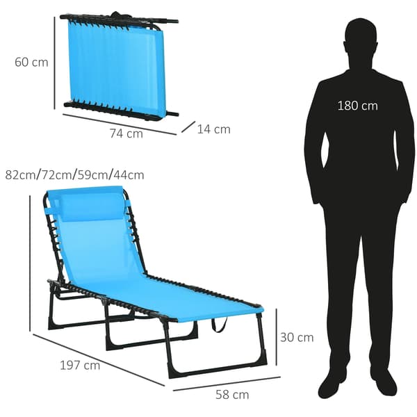 Solseng, Justerbare Positioner, Holdbar Konstruktion,Blå