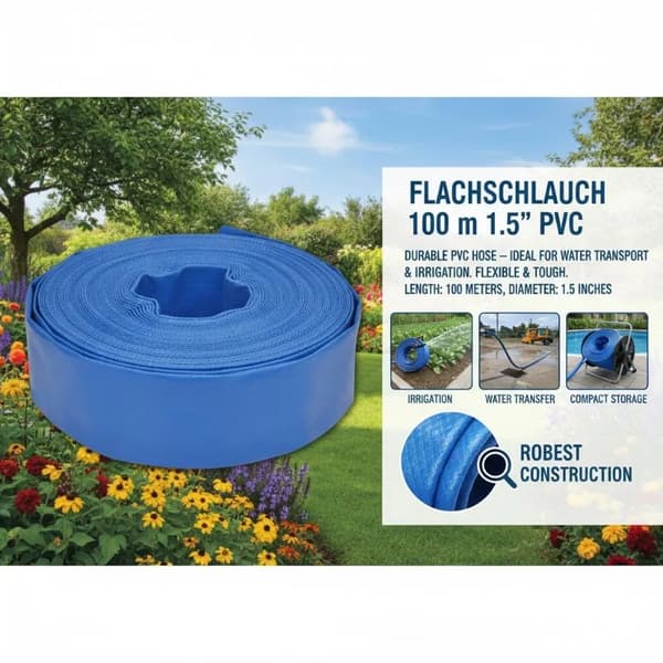 PVC Layflat Slange, Holdbart Materiale, Fleksibelt Design,Blå