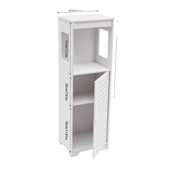 Badrumsskåp, 4-nivådesign, PVC-konstruktion,VIT