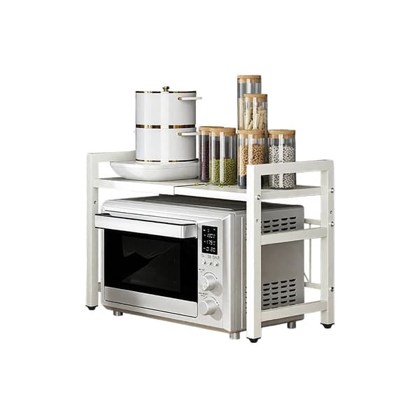 Mikroovn Hylde Organizer, Justerbart Design, Robust Konstruktion,Hvid-1stk