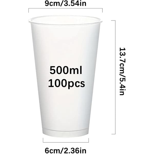 Parfaitkoppar, 500 ml kapacitet, miljövänlig design,500ml, 100st