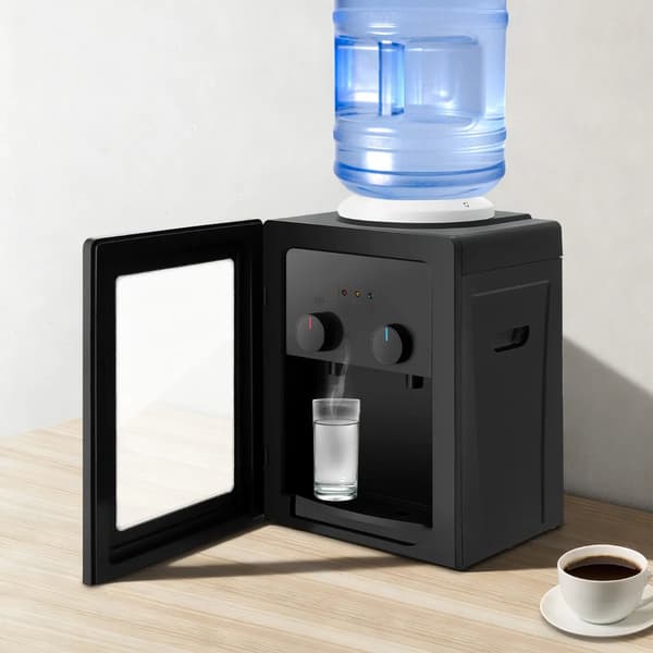 Vanddispenser, varmt og koldt vand, kompakt design,sort