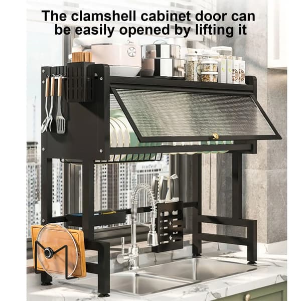 Diskställ, Justerbar Design Över Diskho, Skyddande Lock,XXL, svart