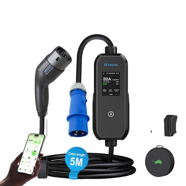 EV-laddare, 7 kW effektuttag, smart kontroll,7kw och Adapter