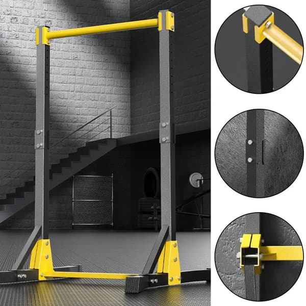 Pull-Up Bar Station, Justerbar Höjd, 400 lbs Lastkapacitet,Svart