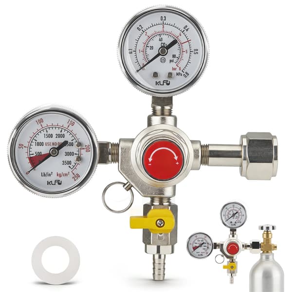 Tryckregulator, Dubbelmätare, Justerbart Utgångstryck,Guld
