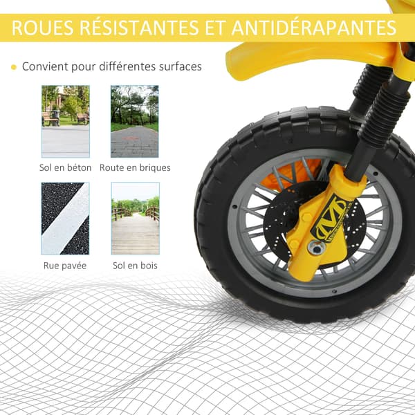 Elektrisk Motorcykel til Børn, Stabilitetsfunktioner, Lys- og Lydeffekter,GUL
