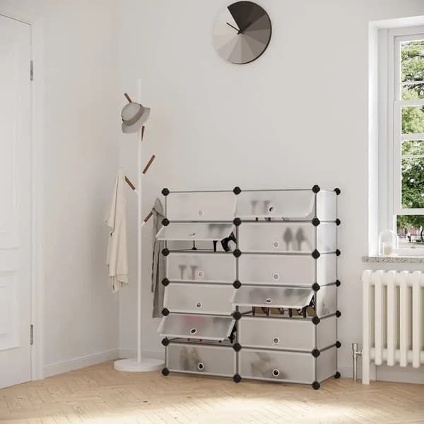 Skoförvaring, Modulär Design, Platsbesparande Lösning,VIT