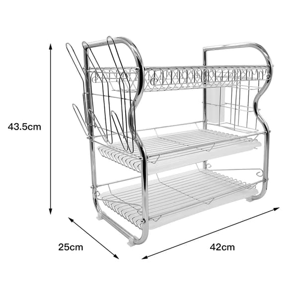 Opvaskestativ, 3-lags design, pladsbesparende,Choplock holder