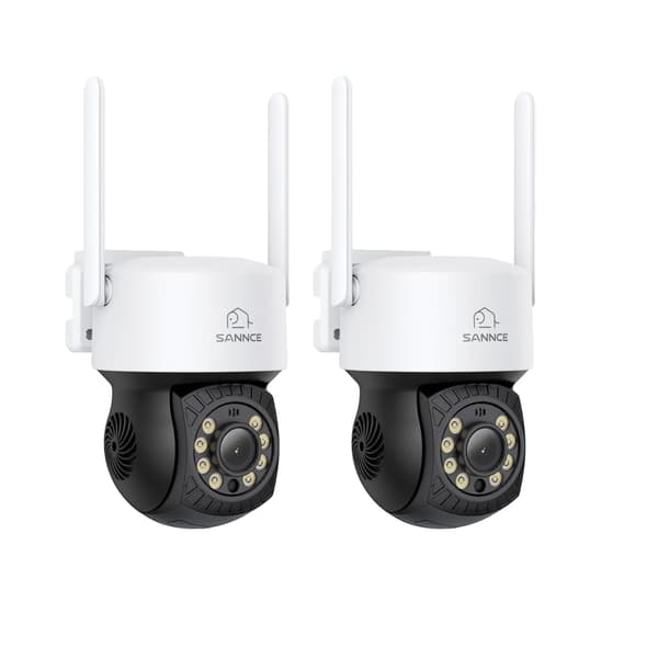 Trådlös säkerhetskamera, AI mänsklig detektion, färg-nattvision,2PCS