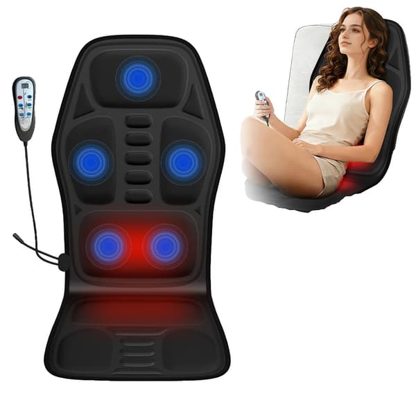 Massagefåtöljkudde, Helkroppsvibration, Värmefunktion,EU-kontakt, Textilmaterial