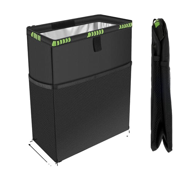 Bil Affaldsbeholder, Sammenfoldelig Design, Stor Kapacitet,Sort 12L