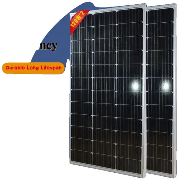 Solpanel, Høj Effektivitet, Vandtæt Design,2PCS 120W