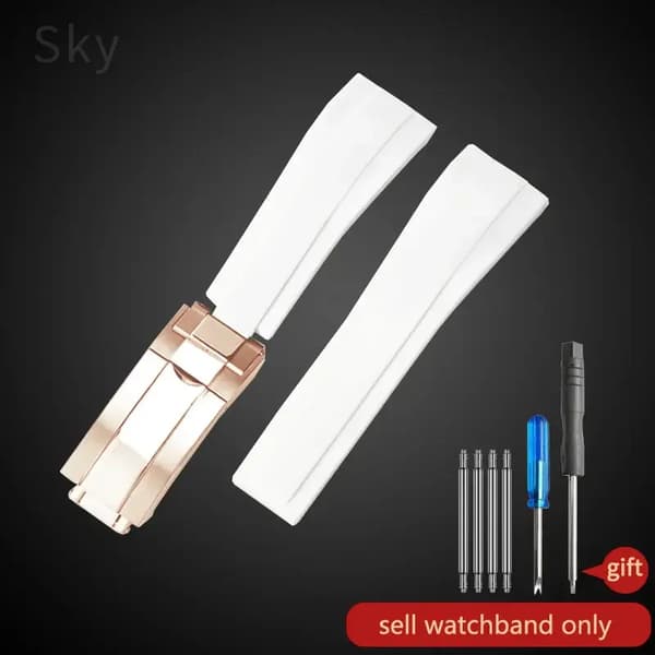 Urrem, Silikone Materiale, Holdbart Design,20mm, Hvid-Alle Rose-Z9