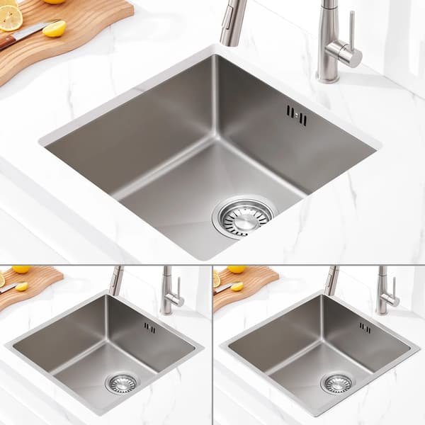 Køkkenvask, Rustfrit Stål 304, Undermount Design,Børstet Rustfrit 44x44