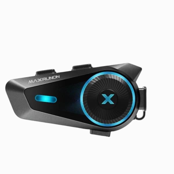 MAXRUNON D10 Bluetooth-interkom för motorcyklar för 4 förare, hjälmheadset, räckvidd 1,6 km, Bluetooth 5.4, röststyrning