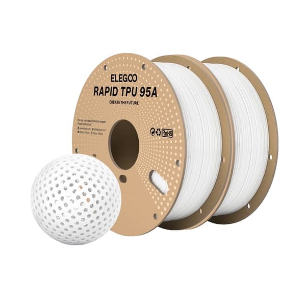 TPU Filament, 1,75 mm Diameter, Hög Flexibilitet, Vit 2KG