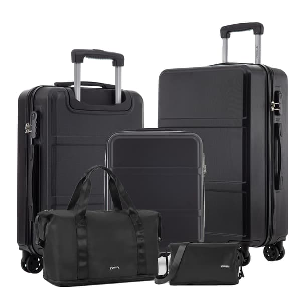 Kuffertsæt, Holdbart Materiale, Ergonomisk Design,Sort (20+24+28 tommer)