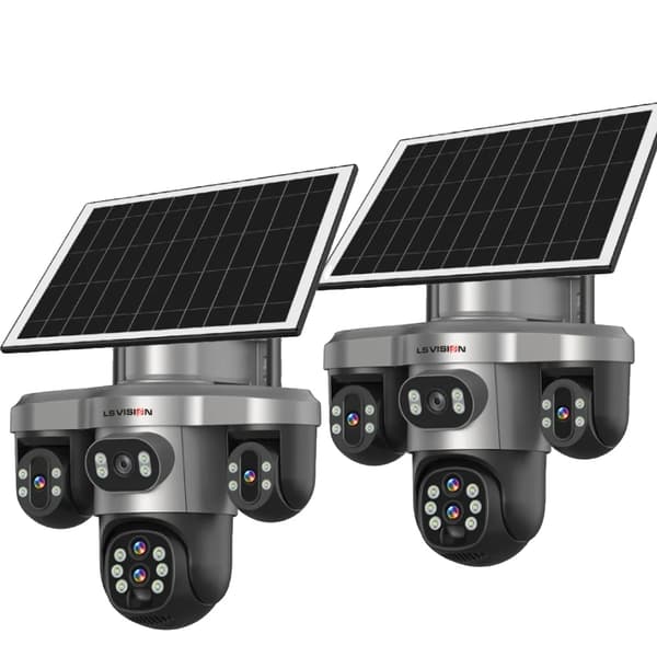 Säkerhetskamera, 10X optisk zoom, solenergi,2PC 20MP 4G 10XZoom