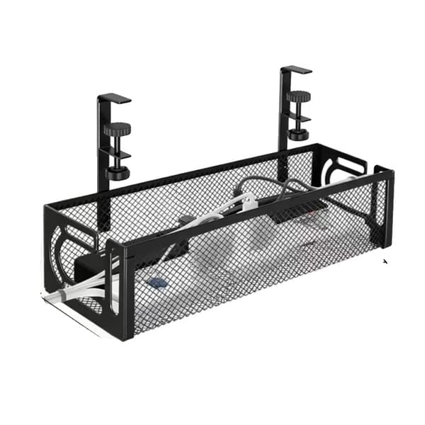 Kabelhanteringsbricka, Klämmontering, Hållbart Metallnät,svart