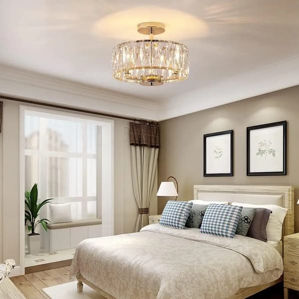 Loftlampe, Dæmpbar, Semi-Flush Mount,Guld, ændrebar, 100-300W