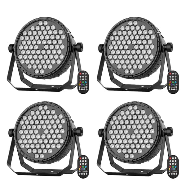 Par Lys, RGB Farveeffekter, DMX Kontrol,EU stik, sort