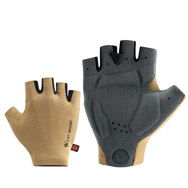 Cykelhandsker, Stødabsorberende Design, Åndbart Materiale,L Palm Bredde 8-8.5cm-a, Gul