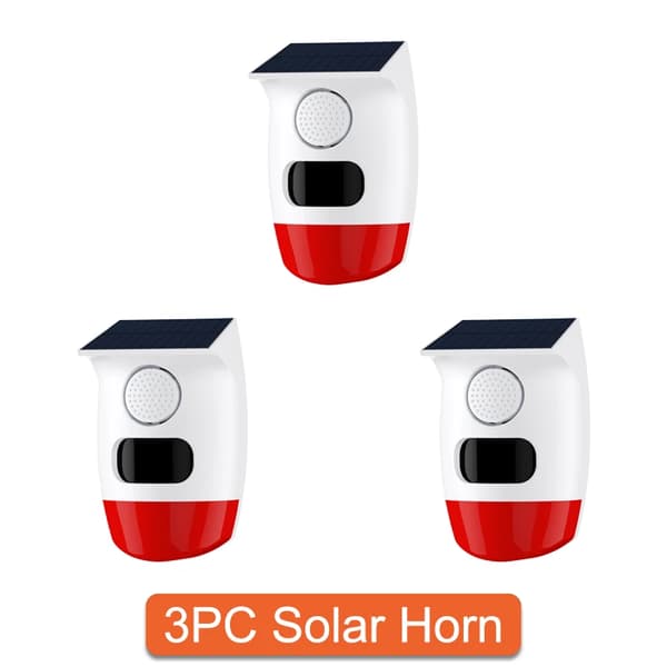Larm System, PIR Infraröd Rörelsesensor, 120dB Siren,3PC Solhorn