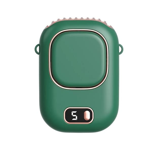 Nakkefan, USB-genopladelig, bærbart design,grøn