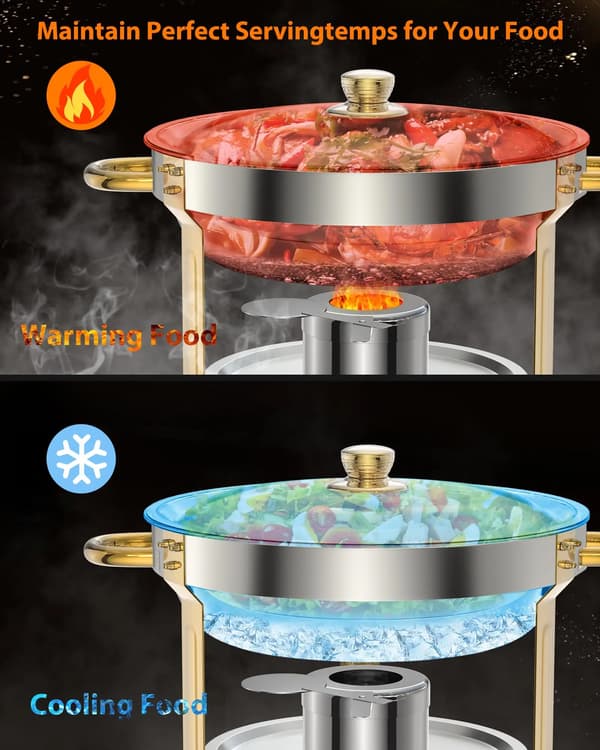 Chafing Dish, 5L kapacitet, komplett bufféset,2 Pack