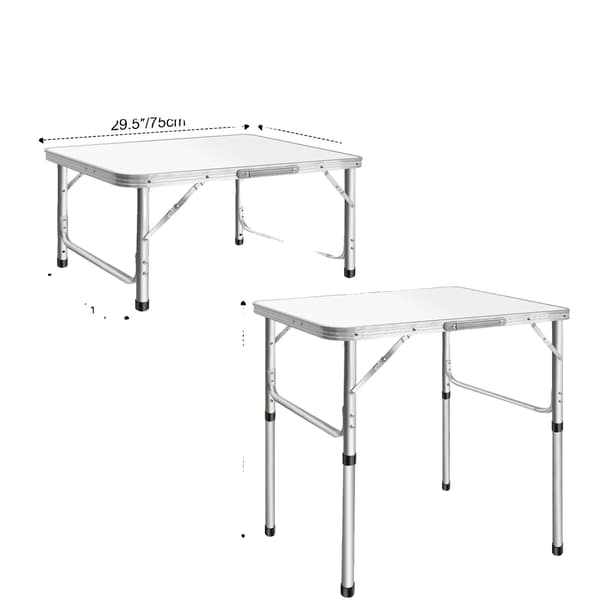 Foldbart Bord, Holdbar Aluminiumkonstruktion, Pladsbesparende Design,75×55×5cm