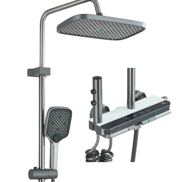 Duschsystem, Fyra Funktioner, LED-belysning,Grå B