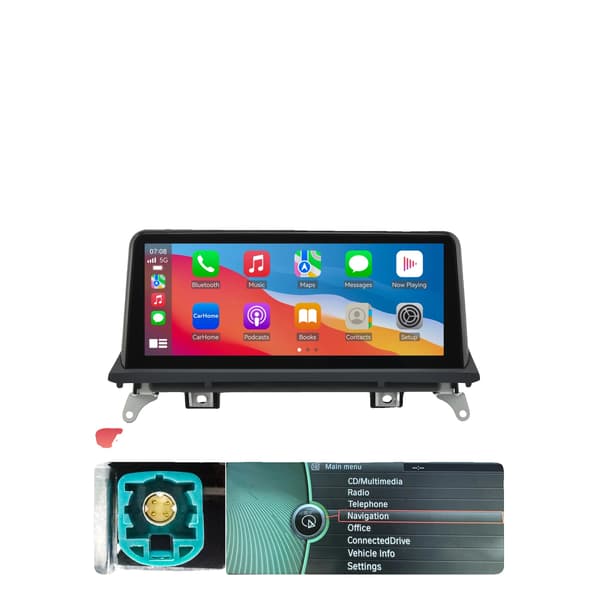 Carplay, Touchscreen Display, Smartphone Forbindelse, kompatibel med BMW X5 E70 X6 E71 2008-2010,CIC-system