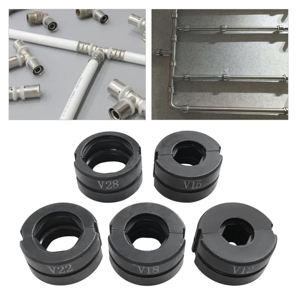 Hydrauliska rörpressverktyg, hållbart stål, mångsidig kompatibilitet,svart, 5Pcs